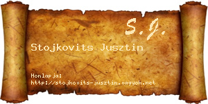 Stojkovits Jusztin névjegykártya